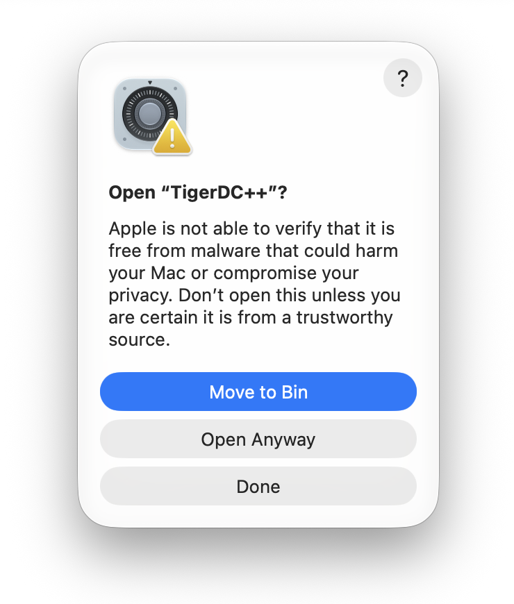 Подтверждение Open Anyway